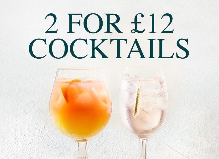 2 for £7.50 on cocktails