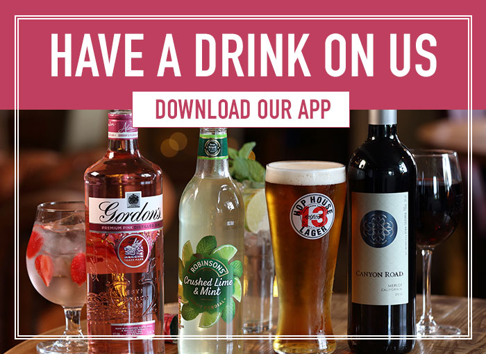 Have a free drink when you sign up to our app