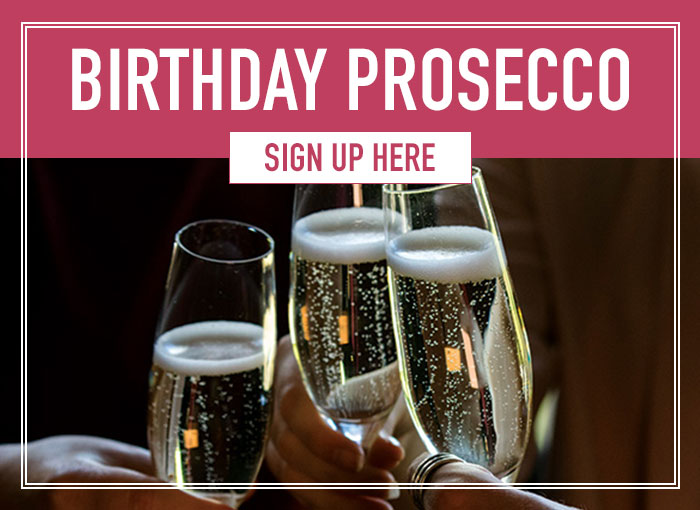 Birthday prosecco when you sign up